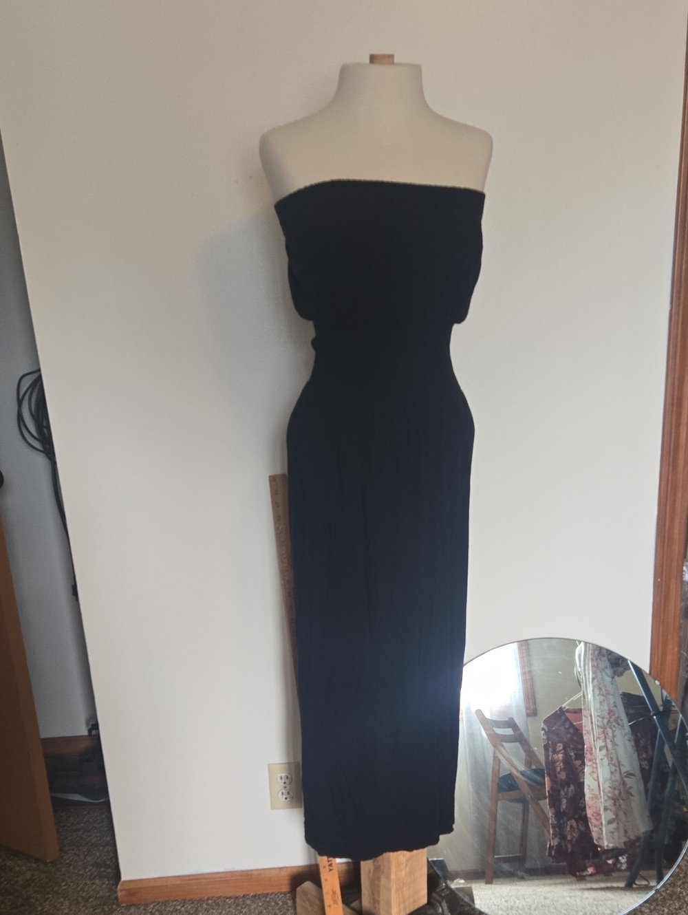 Strapless Black Maxi Dress - Classic Women's Dress